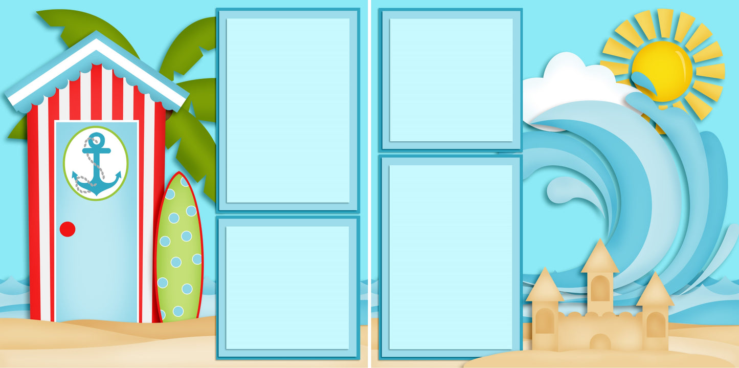 To the Beach - 3792 - EZscrapbooks Scrapbook Layouts Beach - Tropical, Summer, Swimming - Pool