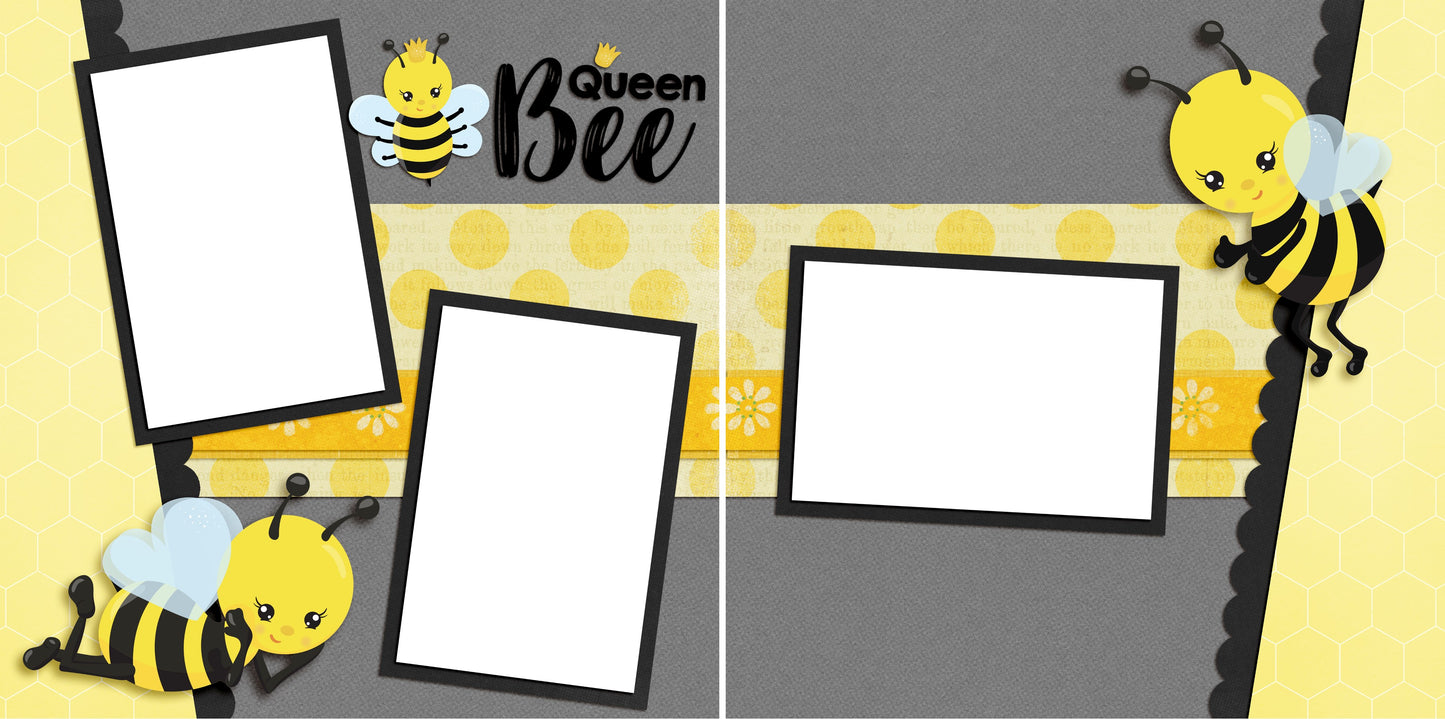 Queen Bee - Digital Scrapbook Pages - INSTANT DOWNLOAD - EZscrapbooks Scrapbook Layouts Bee, Bees, Summer