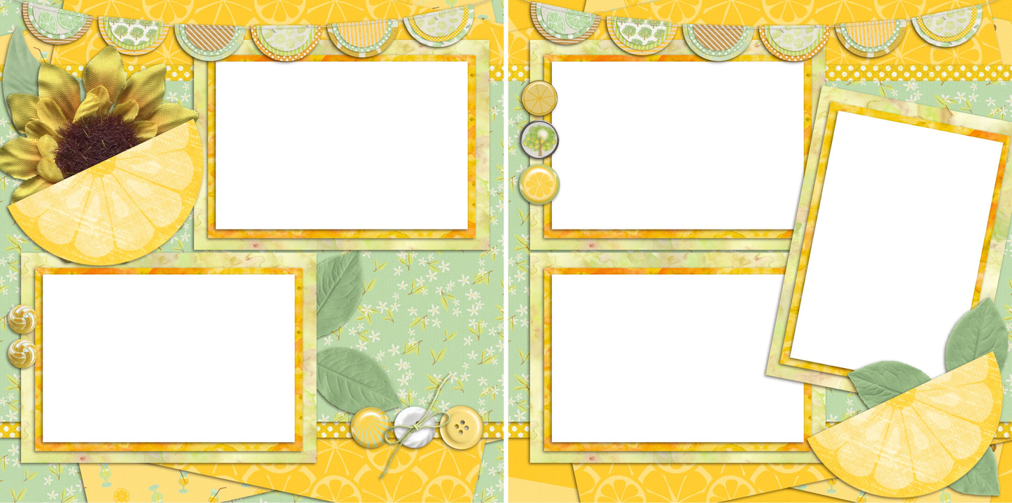 Lemonade - Digital Scrapbook Pages - INSTANT DOWNLOAD - EZscrapbooks Scrapbook Layouts Foods, Summer