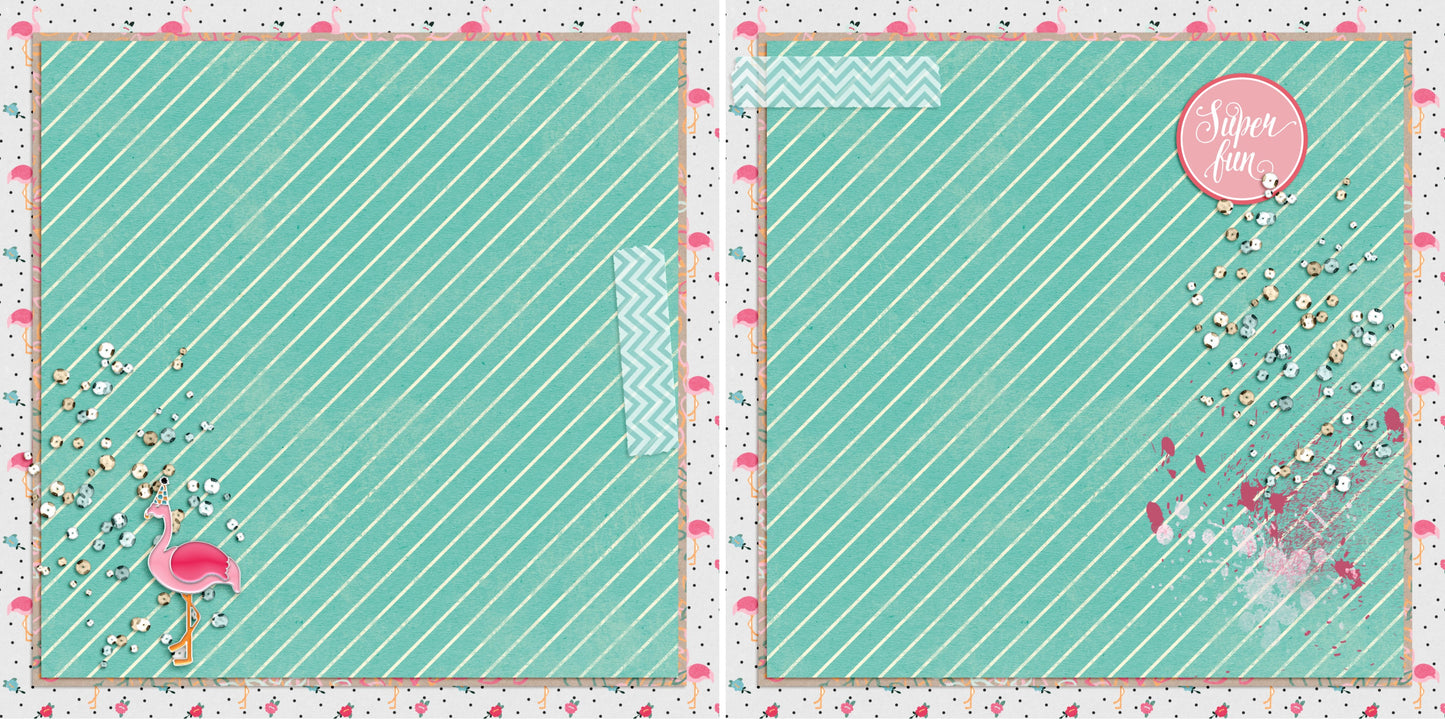 Super Fun Flamingo NPM - 4429 - EZscrapbooks Scrapbook Layouts Birthday, Other