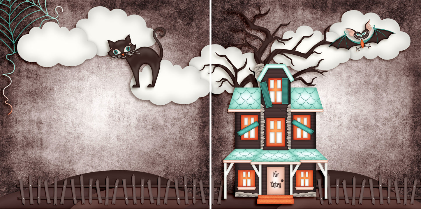 Haunt House NPM - 4365 - EZscrapbooks Scrapbook Layouts Halloween