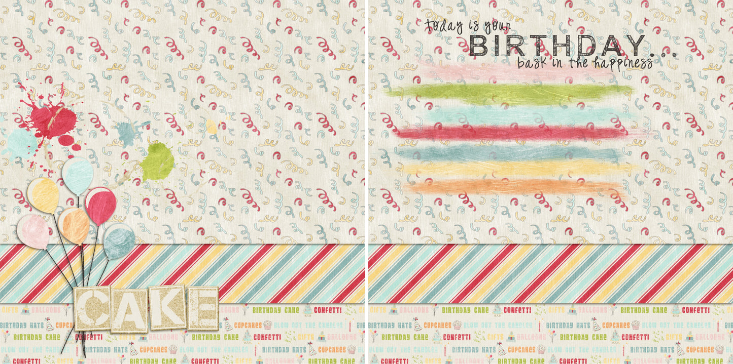 Birthday NPM - 2640 - EZscrapbooks Scrapbook Layouts Birthday