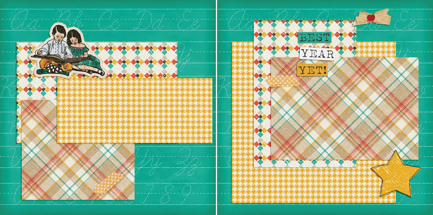 Best Year Yet NPM - 5617 - EZscrapbooks Scrapbook Layouts back to school, School