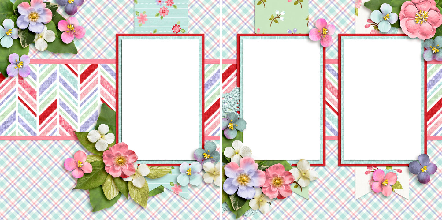 Pink Pretties - Digital Scrapbook Pages - INSTANT DOWNLOAD - EZscrapbooks Scrapbook Layouts Girls, Spring - Easter