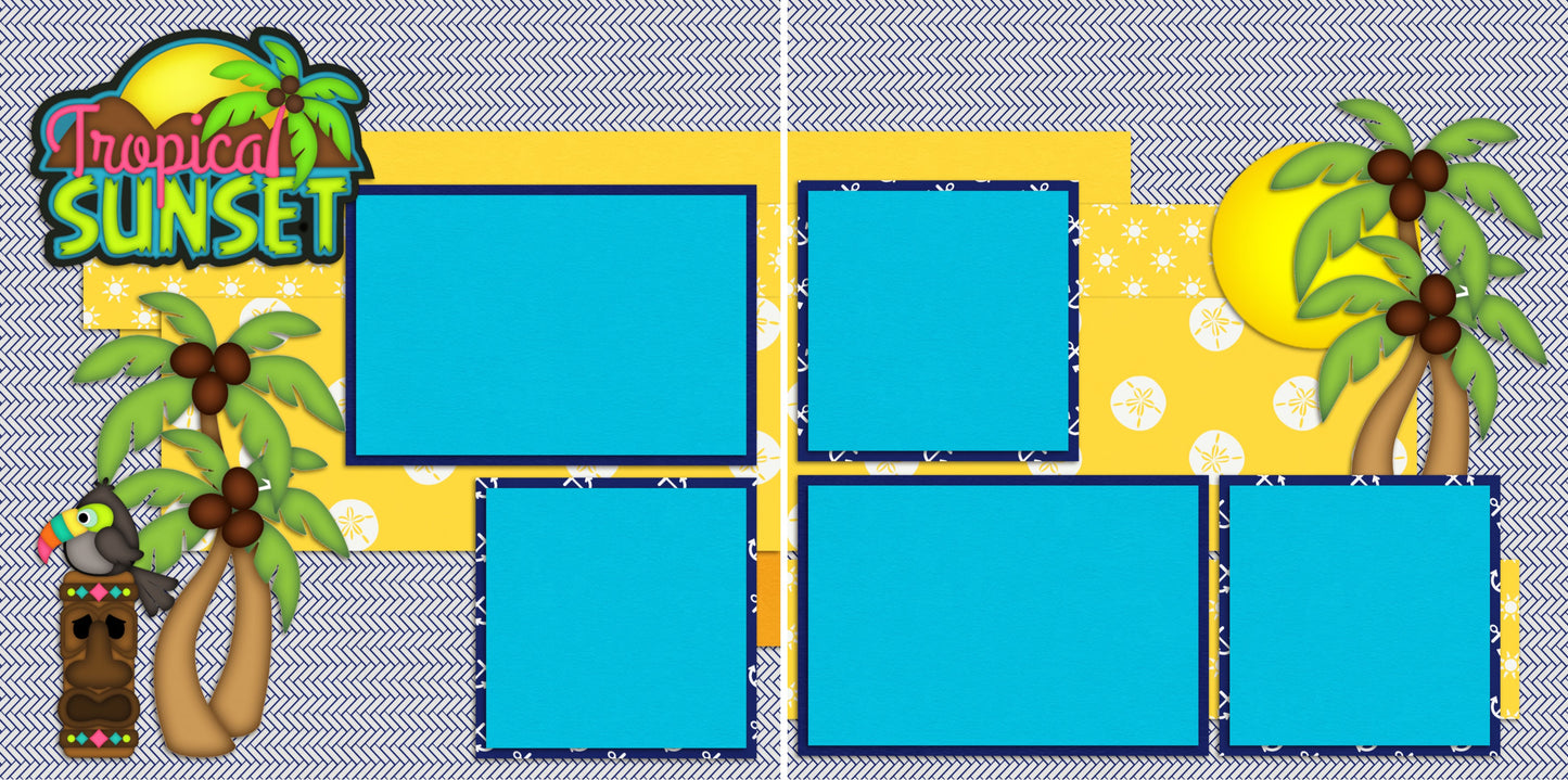 Tropical Sunset - 2118 - EZscrapbooks Scrapbook Layouts Beach - Tropical, Summer, Vacation