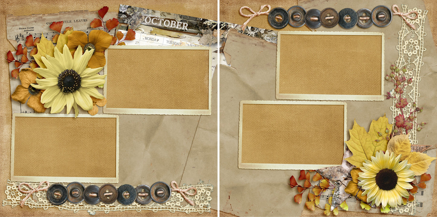 October - 4840 - EZscrapbooks Scrapbook Layouts Months of the Year