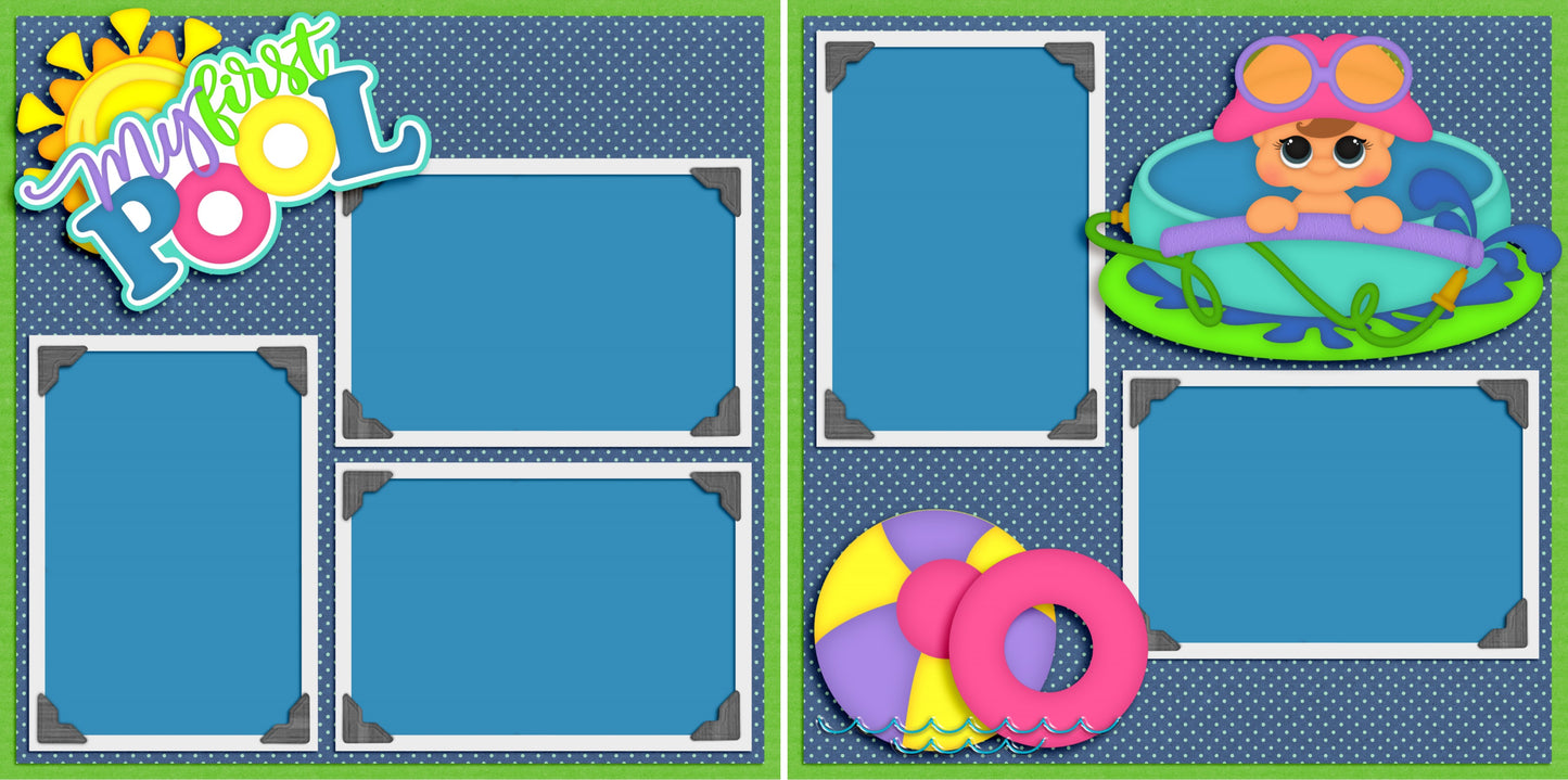 My First Pool - 4610 - EZscrapbooks Scrapbook Layouts Baby - Toddler, Swimming - Pool