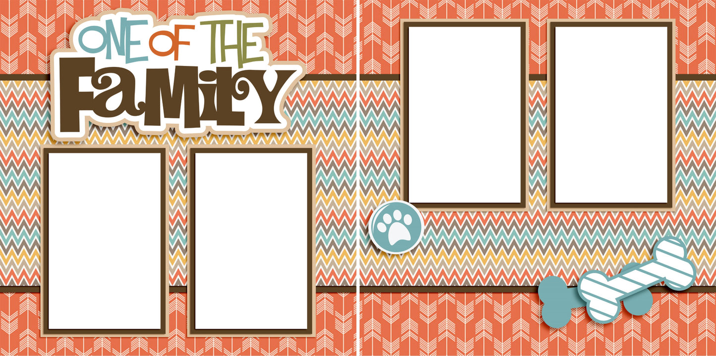 One of the Family Dog - Digital Scrapbook Pages - INSTANT DOWNLOAD - EZscrapbooks Scrapbook Layouts Pets