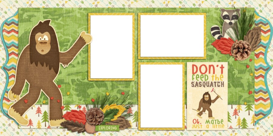 Sasquatch - Digital Scrapbook Pages - INSTANT DOWNLOAD - EZscrapbooks Scrapbook Layouts Camping - Hiking, Hunting - Fishing
