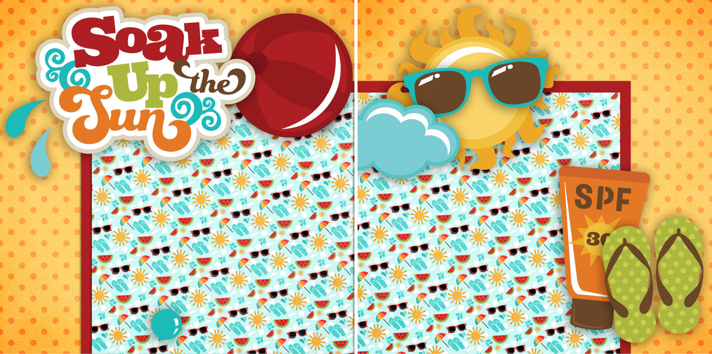 Soak up the Sun NPM - 2323 - EZscrapbooks Scrapbook Layouts Beach - Tropical, Swimming - Pool