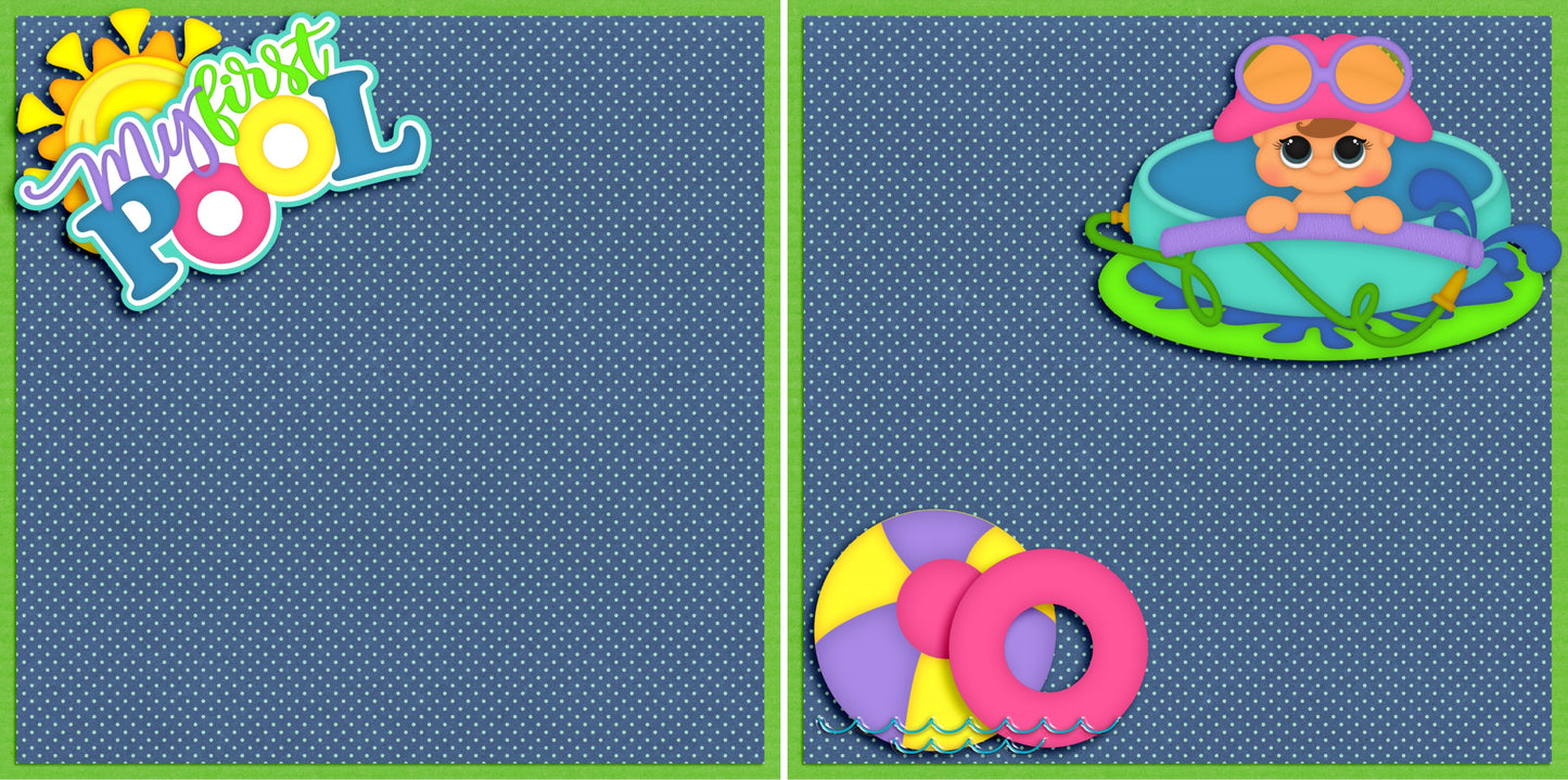 My First Pool NPM - 4611 - EZscrapbooks Scrapbook Layouts Swimming - Pool