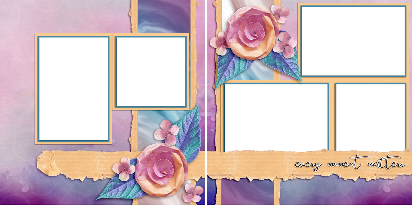 Every Moment Matters - Digital Scrapbook Pages - INSTANT DOWNLOAD - 2019 - EZscrapbooks Scrapbook Layouts Family, Girls, Other