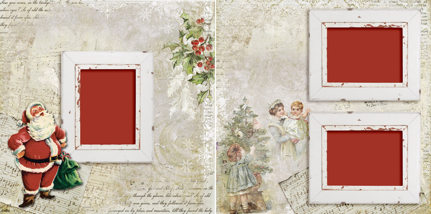 Vintage Santa - 5172 - EZscrapbooks Scrapbook Layouts Christmas, Snow, Winter