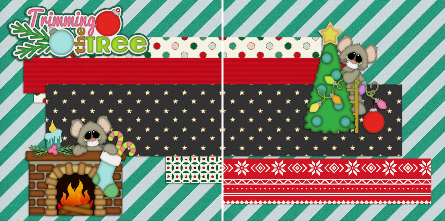 Trimming the Tree NPM - 2611 - EZscrapbooks Scrapbook Layouts Christmas