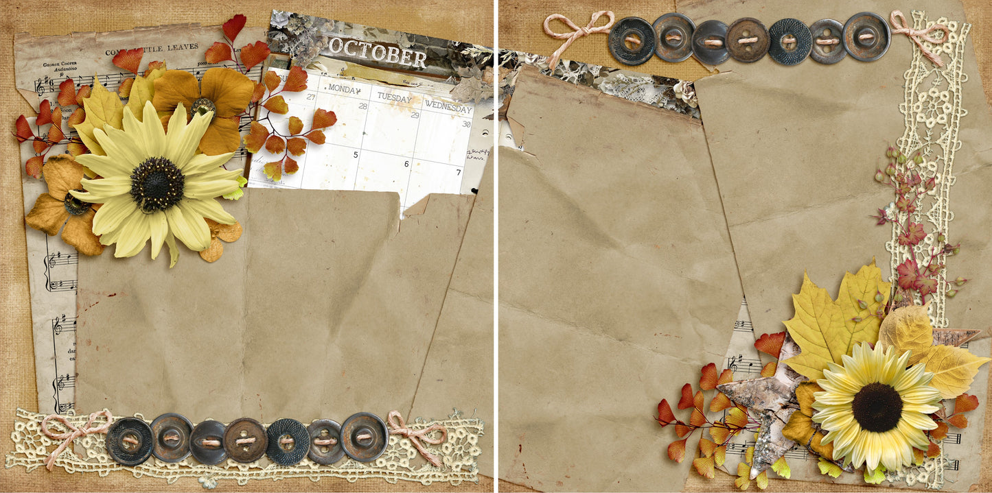 October NPM - 4841 - EZscrapbooks Scrapbook Layouts Months of the Year