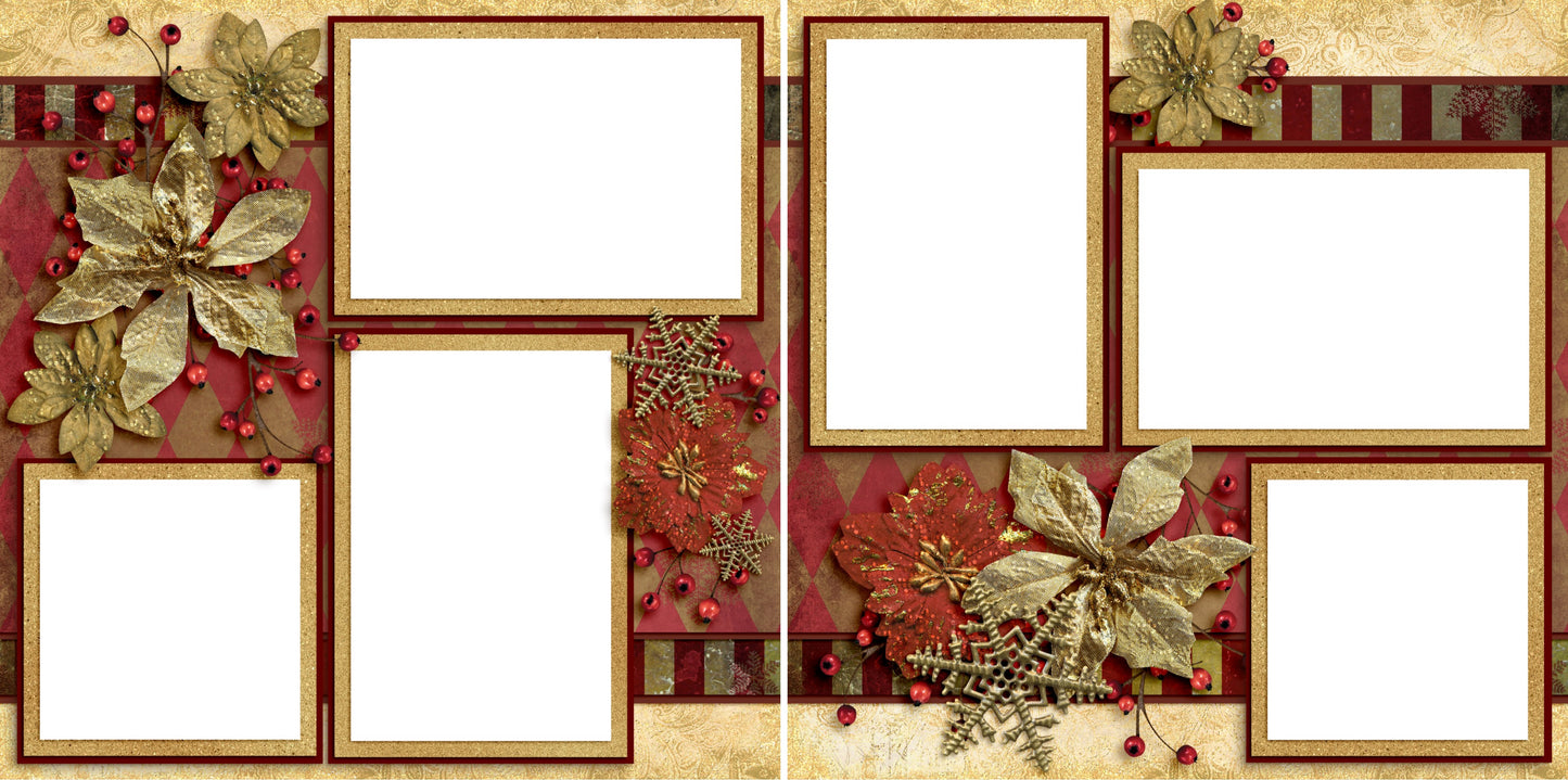 Christmas Cheer - Digital Scrapbook Pages - INSTANT DOWNLOAD - EZscrapbooks Scrapbook Layouts Christmas