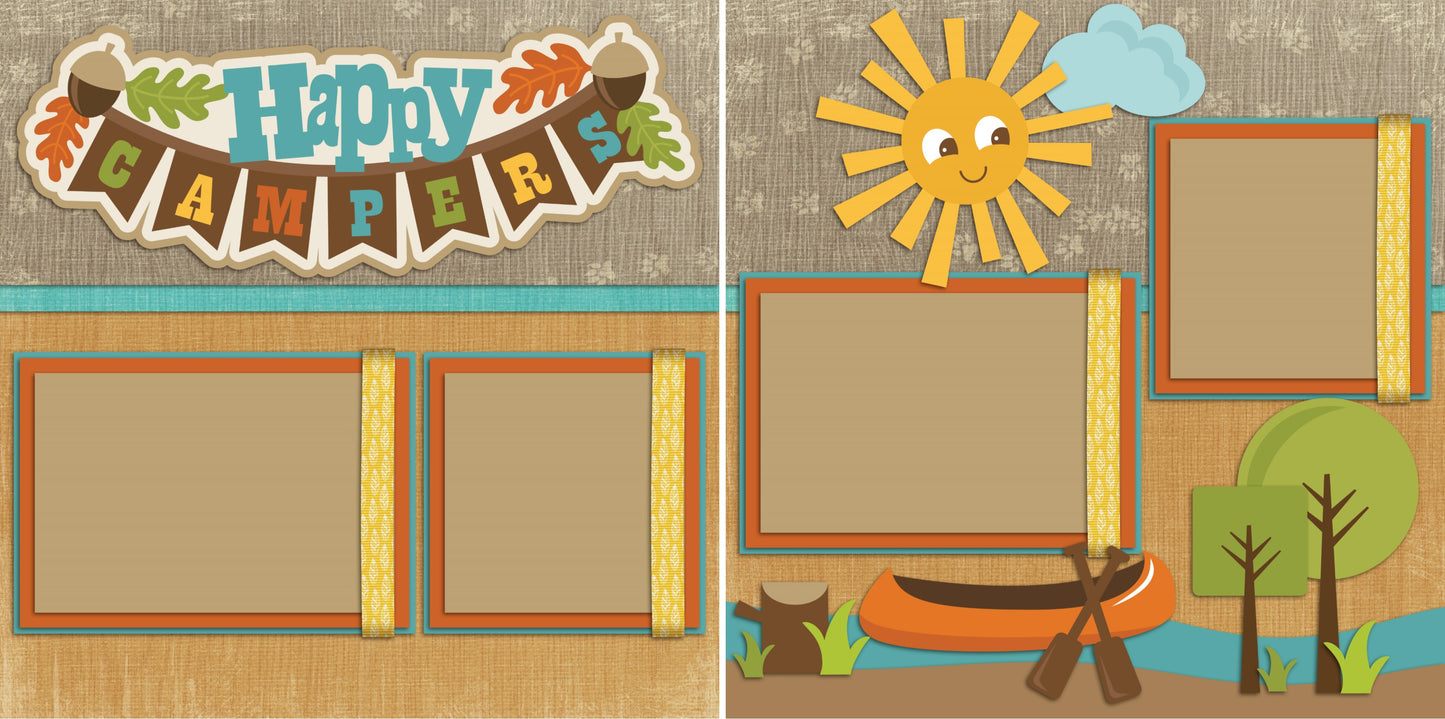 Happy Campers - 2177 - EZscrapbooks Scrapbook Layouts Camping - Hiking