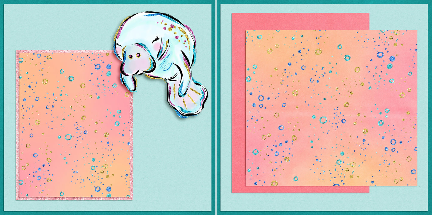 Mermaids EZ Background Pages - Digital Bundle - 10 Digital Scrapbook Pages - INSTANT DOWNLOAD