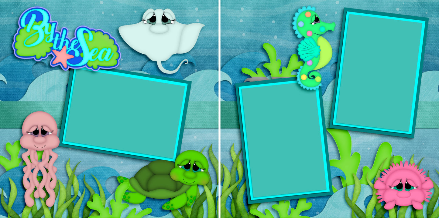 By the Sea - 2994 - EZscrapbooks Scrapbook Layouts Beach - Tropical, Swimming - Pool