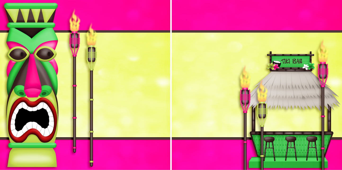 Tikibar NPM - 4091 - EZscrapbooks Scrapbook Layouts Beach - Tropical, cruise, Summer, Swimming - Pool