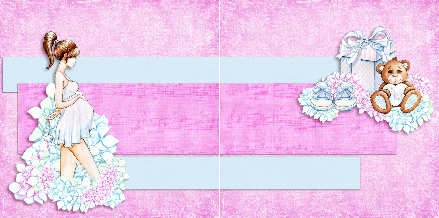 Expecting NPM - 5047 - EZscrapbooks Scrapbook Layouts Baby, Baby / Bridal Shower, Pregnancy