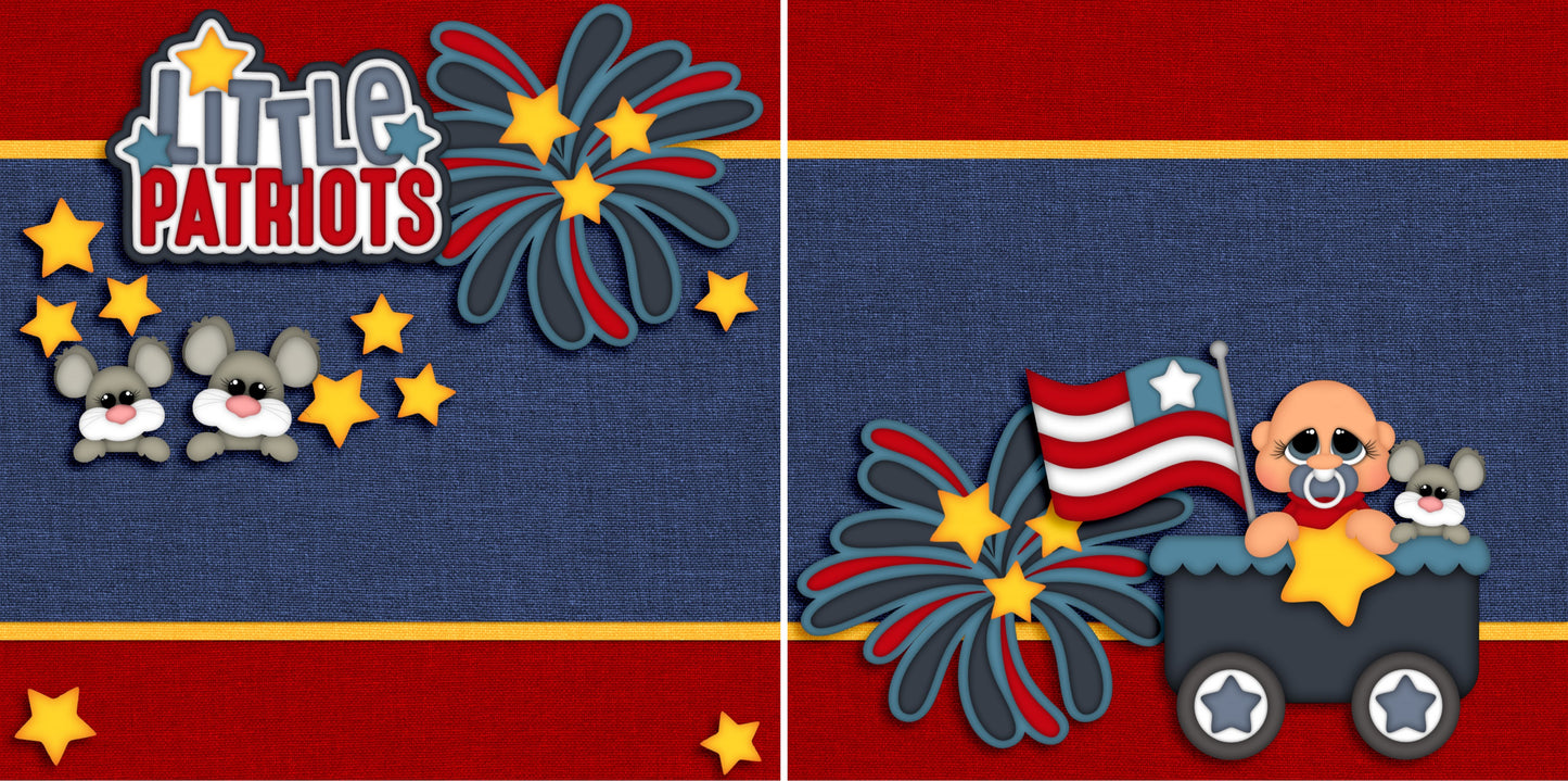 Little Patriots Baby Boy NPM - 2806 - EZscrapbooks Scrapbook Layouts Baby - Toddler, July 4th - Patriotic