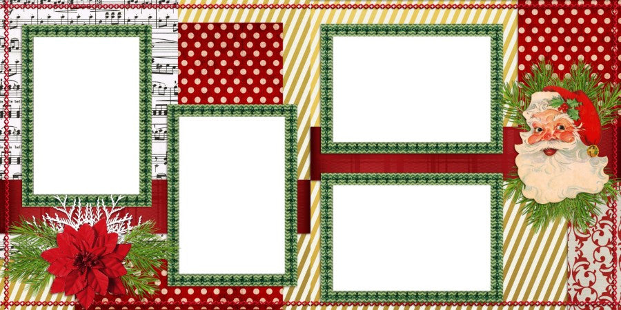 Santa - Digital Scrapbook Pages - INSTANT DOWNLOAD - EZscrapbooks Scrapbook Layouts Christmas