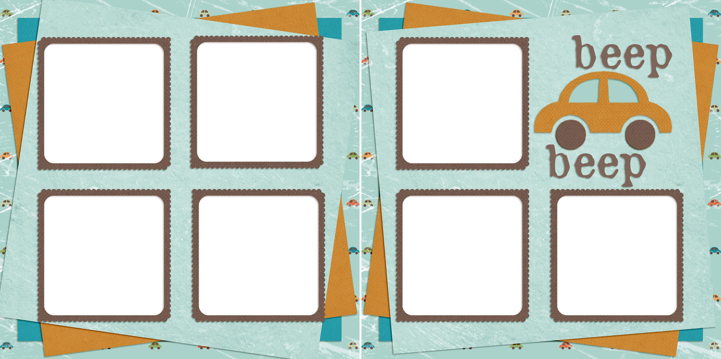 Beep Beep - Digital Scrapbook Pages - INSTANT DOWNLOAD