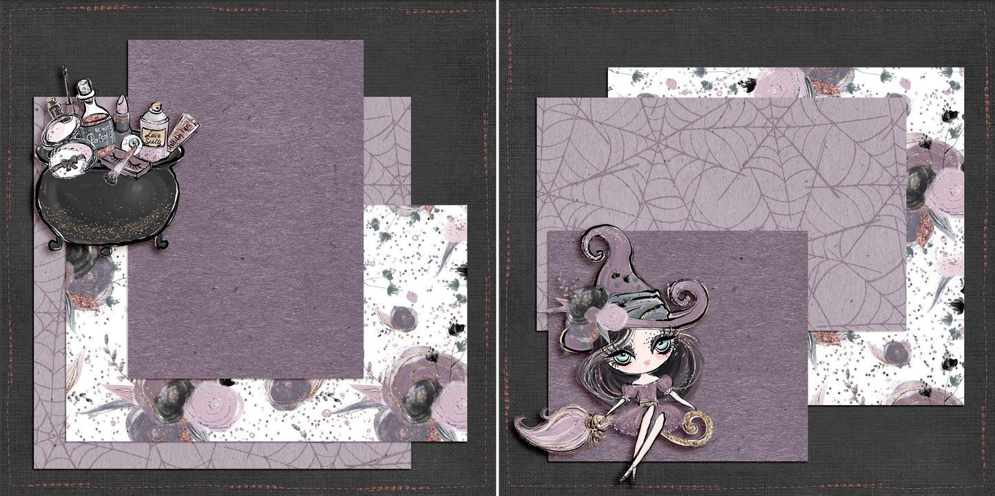 Cute Gothic Witch NPM - 5013 - EZscrapbooks Scrapbook Layouts Halloween