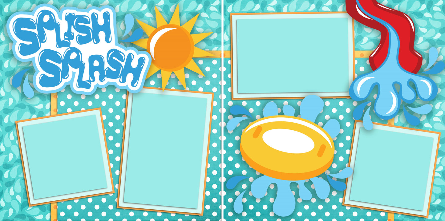 Splish Splash - 2324 - EZscrapbooks Scrapbook Layouts Beach - Tropical, Swimming - Pool
