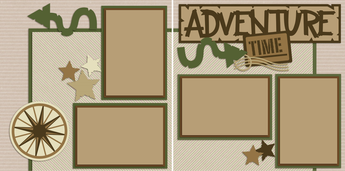 Adventure Time - 2240 - EZscrapbooks Scrapbook Layouts Camping - Hiking, Hunting - Fishing