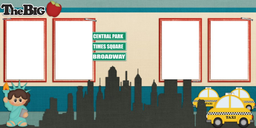 The Big Apple - Digital Scrapbook Pages - INSTANT DOWNLOAD - EZscrapbooks Scrapbook Layouts Vacation