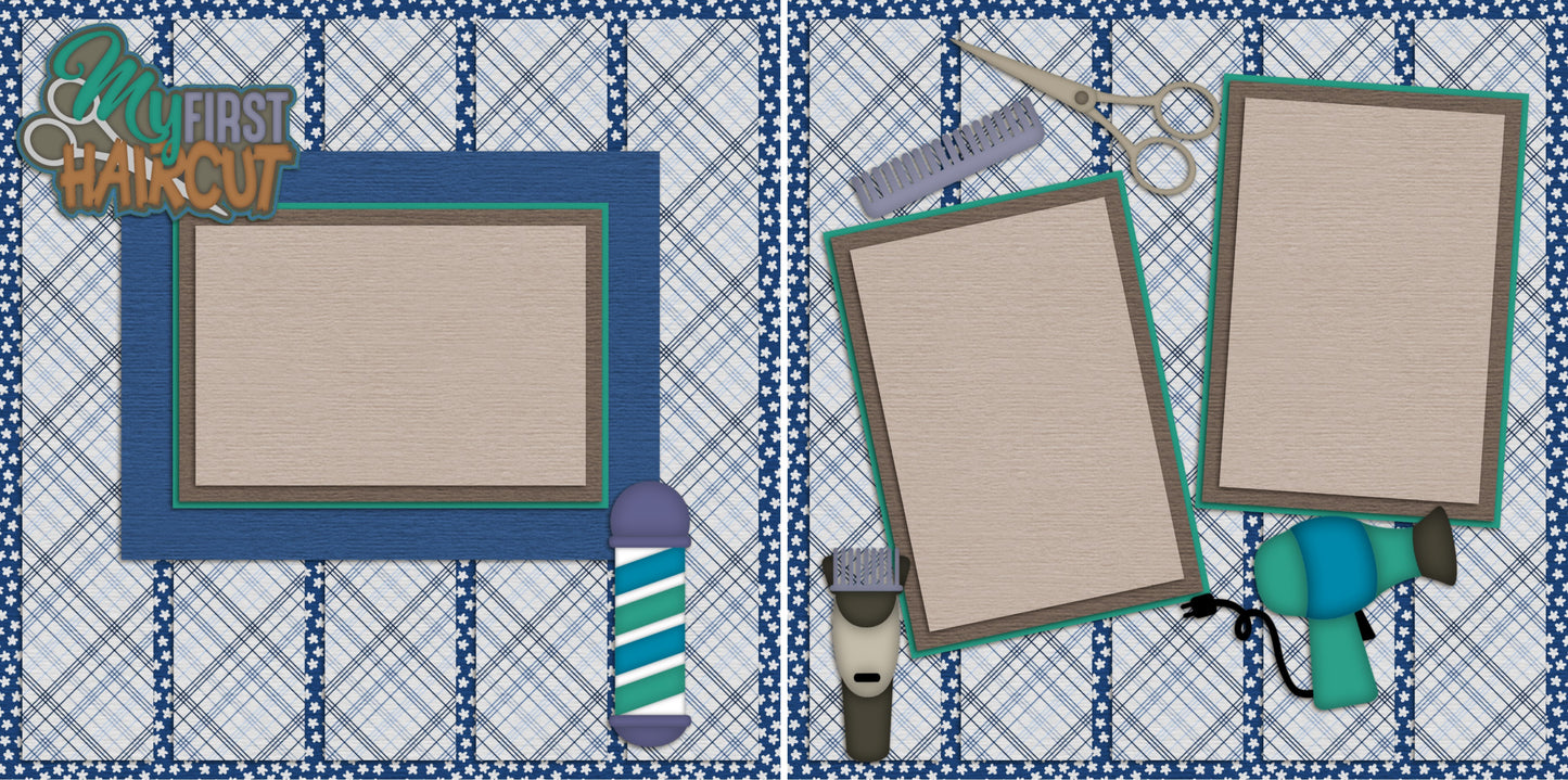 My First Haircut Boy - 2153 - EZscrapbooks Scrapbook Layouts Boys