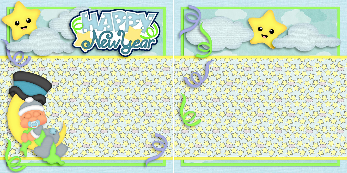 New Year Baby Boy NPM - 2736 - EZscrapbooks Scrapbook Layouts Baby - Toddler, New Year's