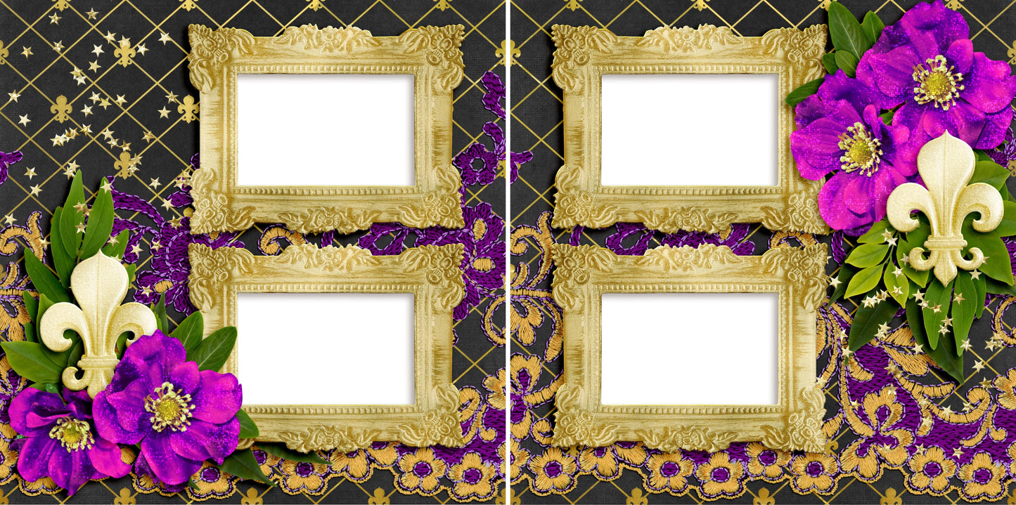 Mardi Gras Mambo - Digital Scrapbook Pages - INSTANT DOWNLOAD - EZscrapbooks Scrapbook Layouts New Orleans - Mardi Gras