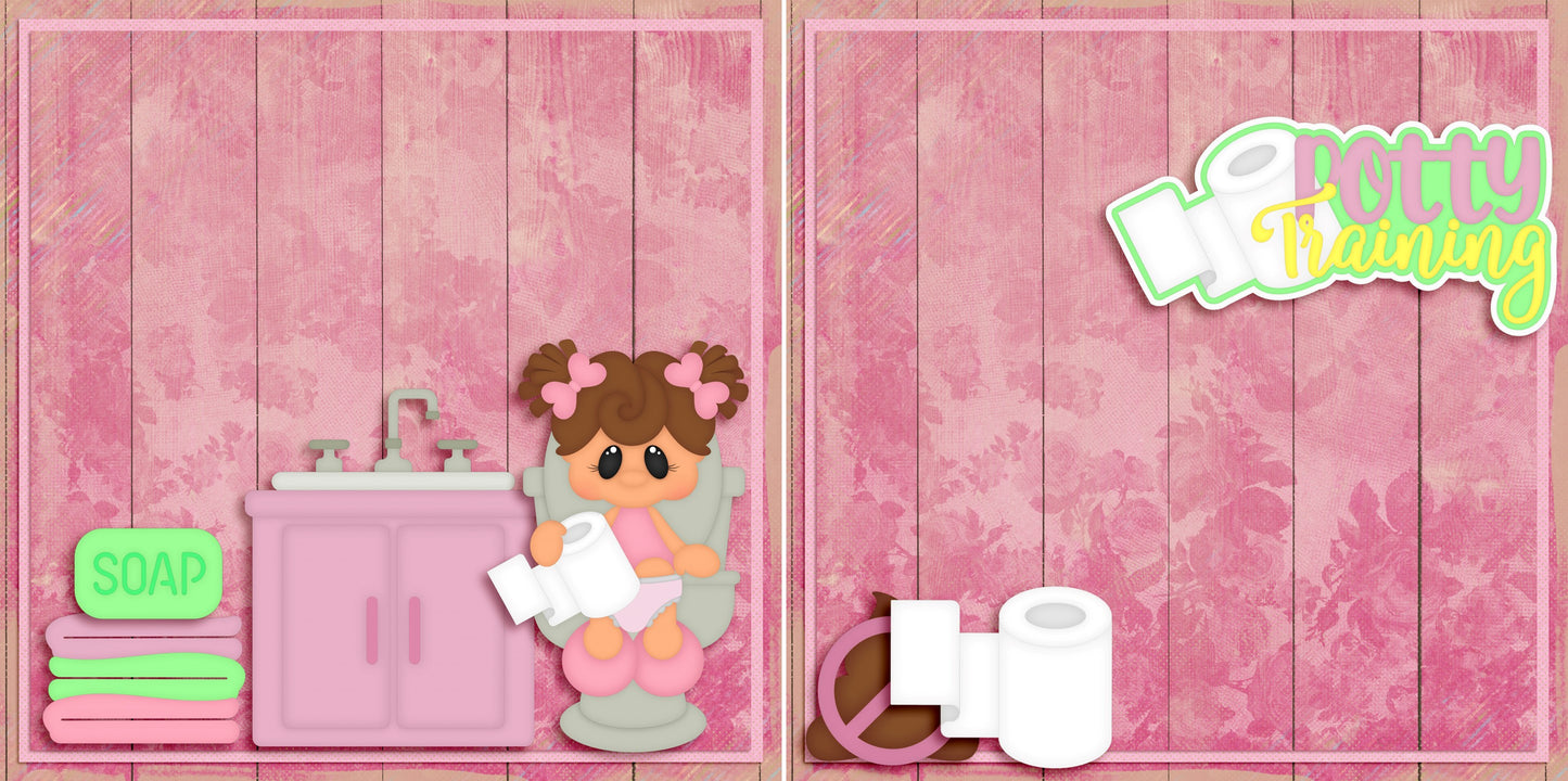 Potty Training Girl NPM - 4947 - EZscrapbooks Scrapbook Layouts Baby, Baby/Toddler
