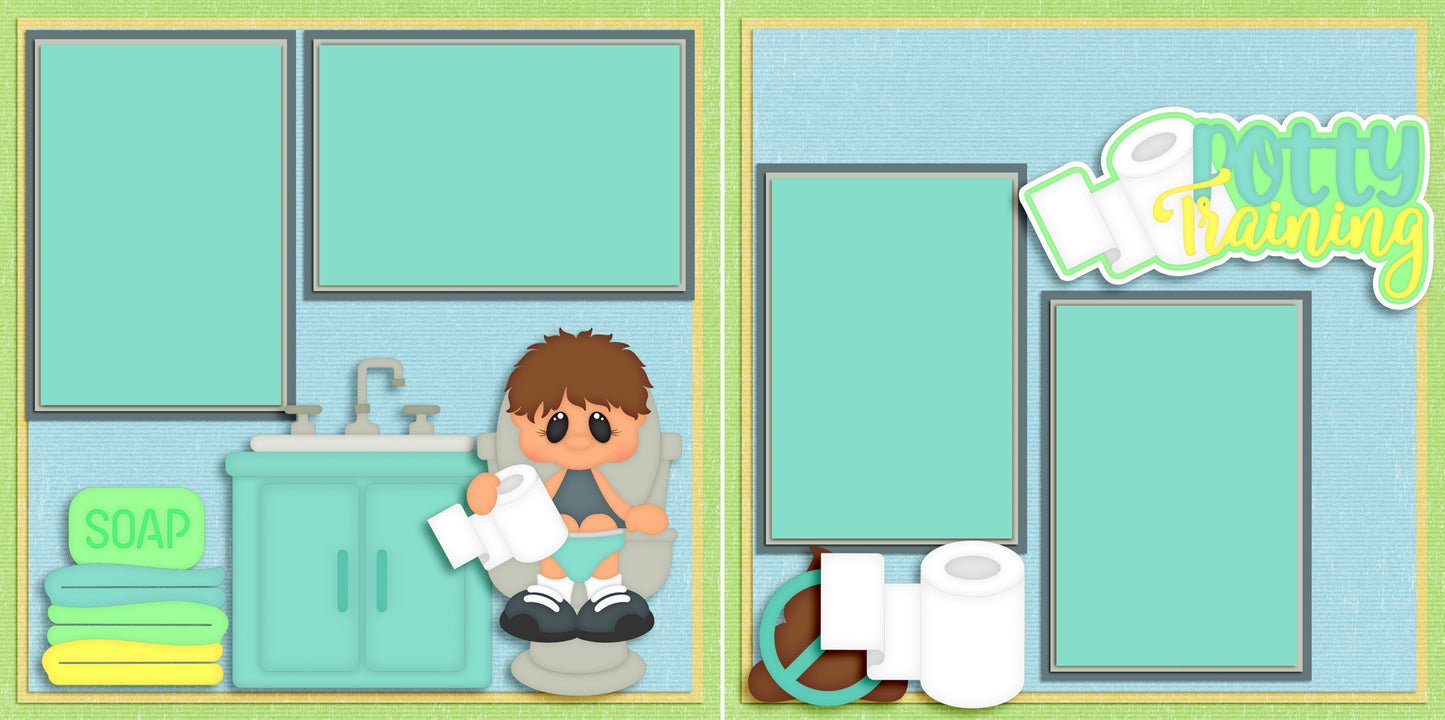 Potty Training Boy - 4948 - EZscrapbooks Scrapbook Layouts Baby, Baby/Toddler