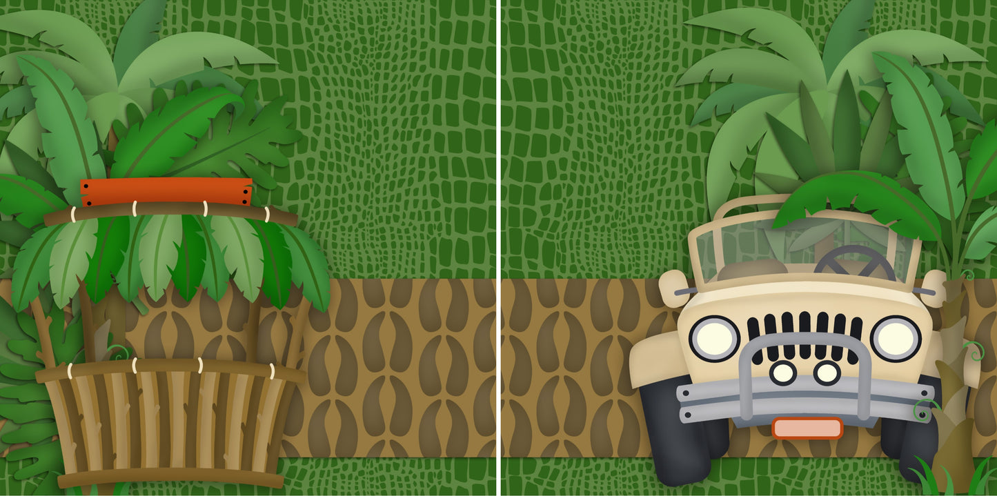 Jungle Safari NPM - 2347 - EZscrapbooks Scrapbook Layouts Animals, Disney