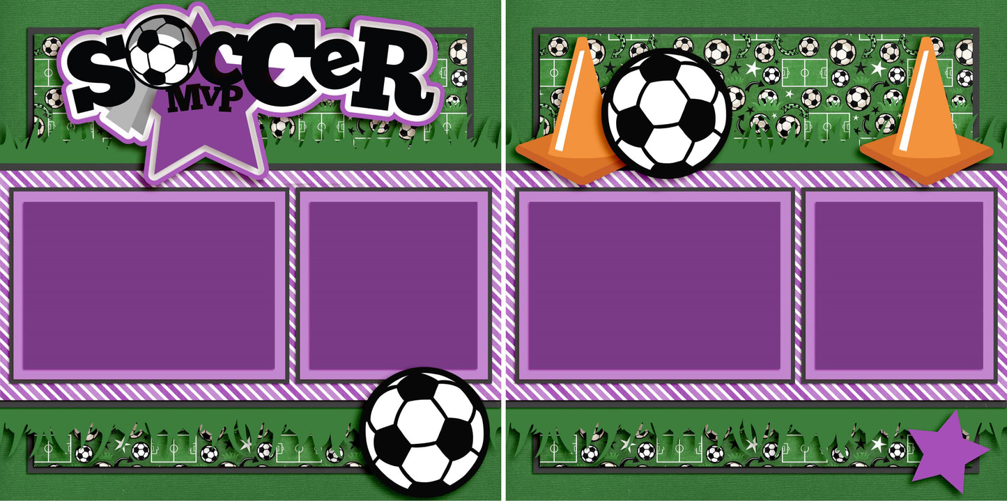 Soccer MVP Purple - 3314 - EZscrapbooks Scrapbook Layouts soccer, Sports