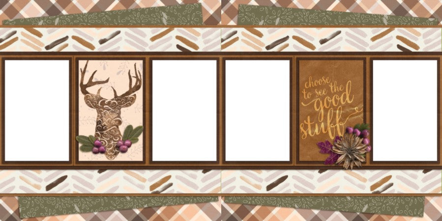 The Buck - Digital Scrapbook Pages - INSTANT DOWNLOAD - EZscrapbooks Scrapbook Layouts Hunting - Fishing
