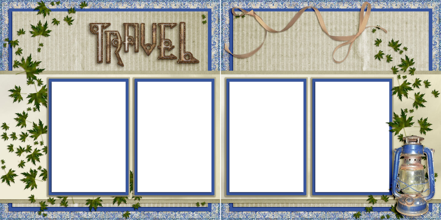 Vintage Travel 5 - Digital Scrapbook Pages - INSTANT DOWNLOAD - EZscrapbooks Scrapbook Layouts travel