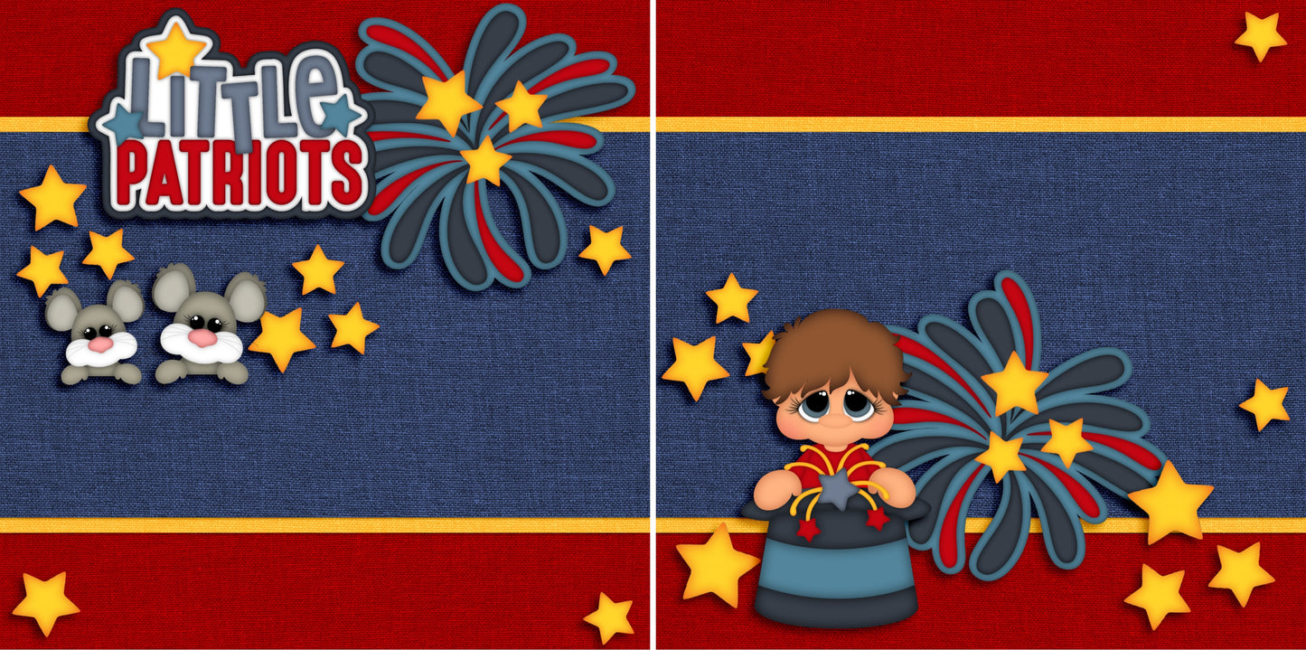 Little Patriots Boy NPM - 2810 - EZscrapbooks Scrapbook Layouts July 4th - Patriotic