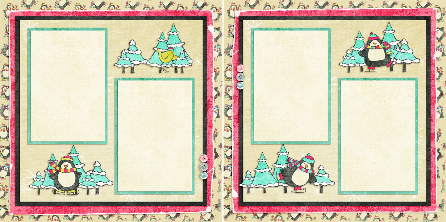 Ice Skating Penguins - 5196