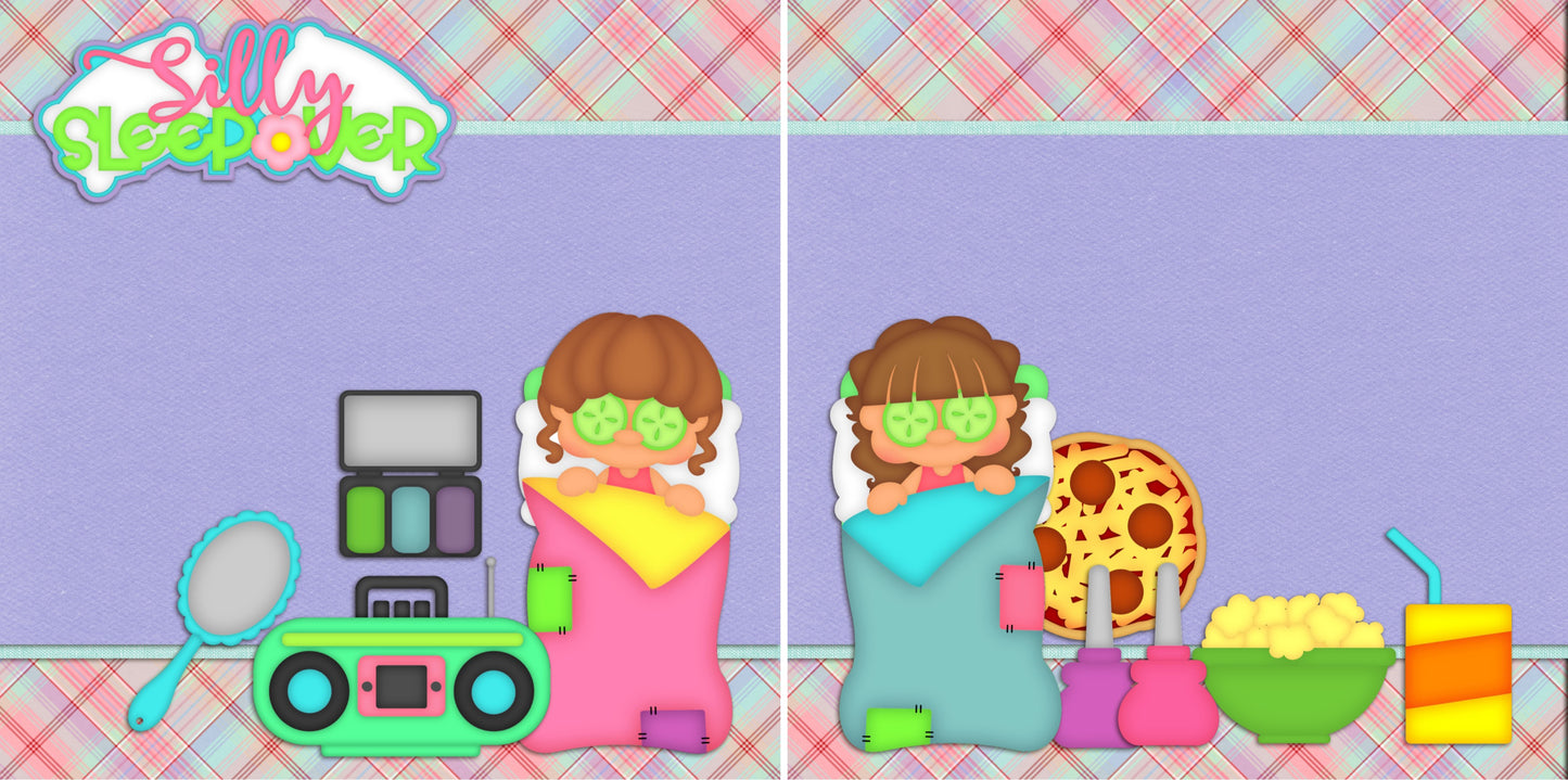 Sleepover Girl NPM - 490 - EZscrapbooks Scrapbook Layouts Birthday, Kids