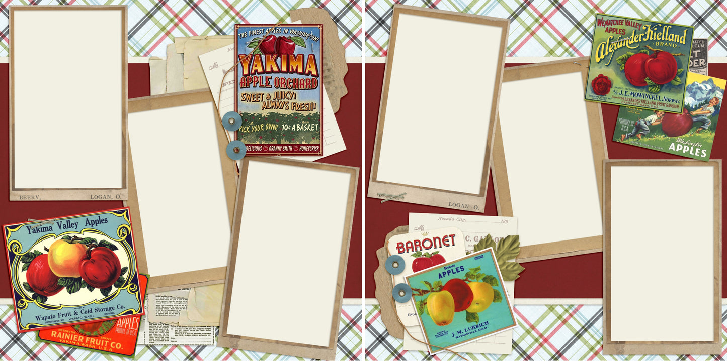 Fall Apples - 4408 - EZscrapbooks Scrapbook Layouts Fall - Autumn
