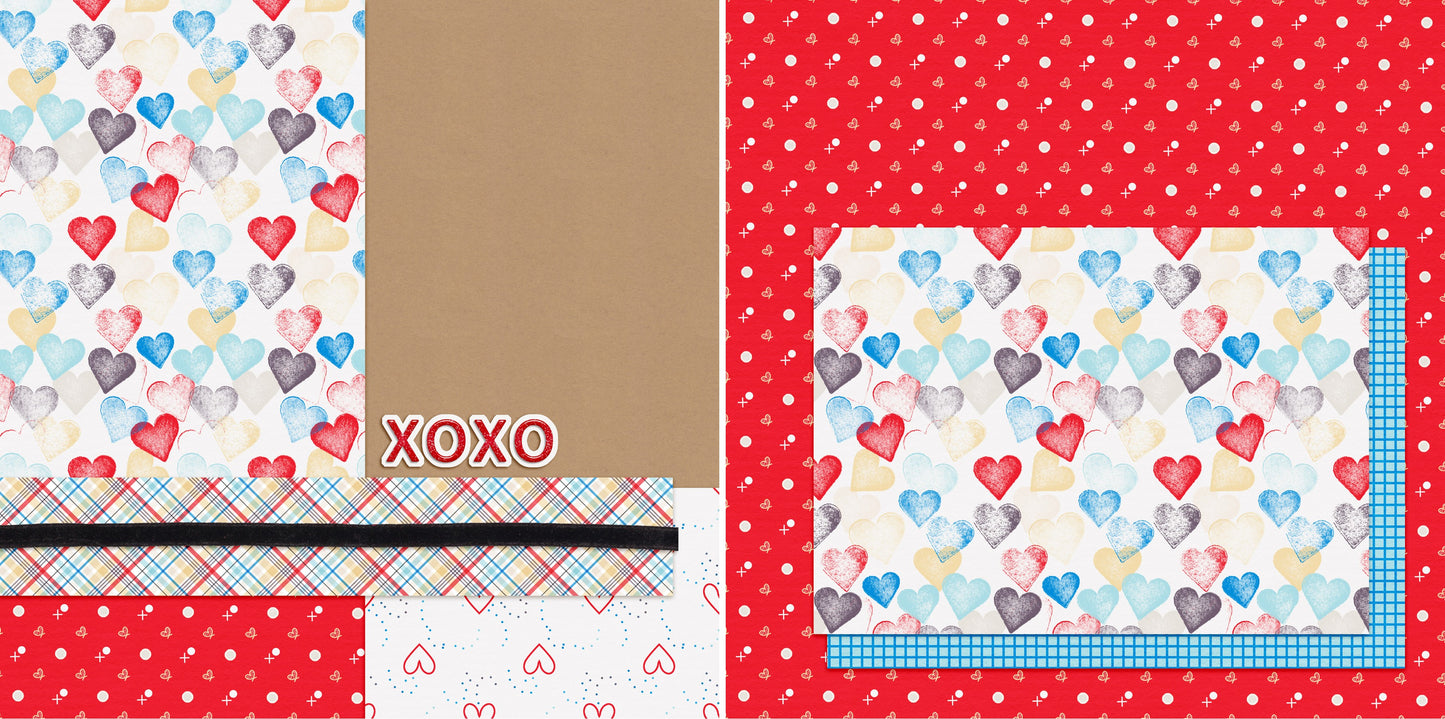 XOXO NPM - 4747 - EZscrapbooks Scrapbook Layouts Love - Valentine