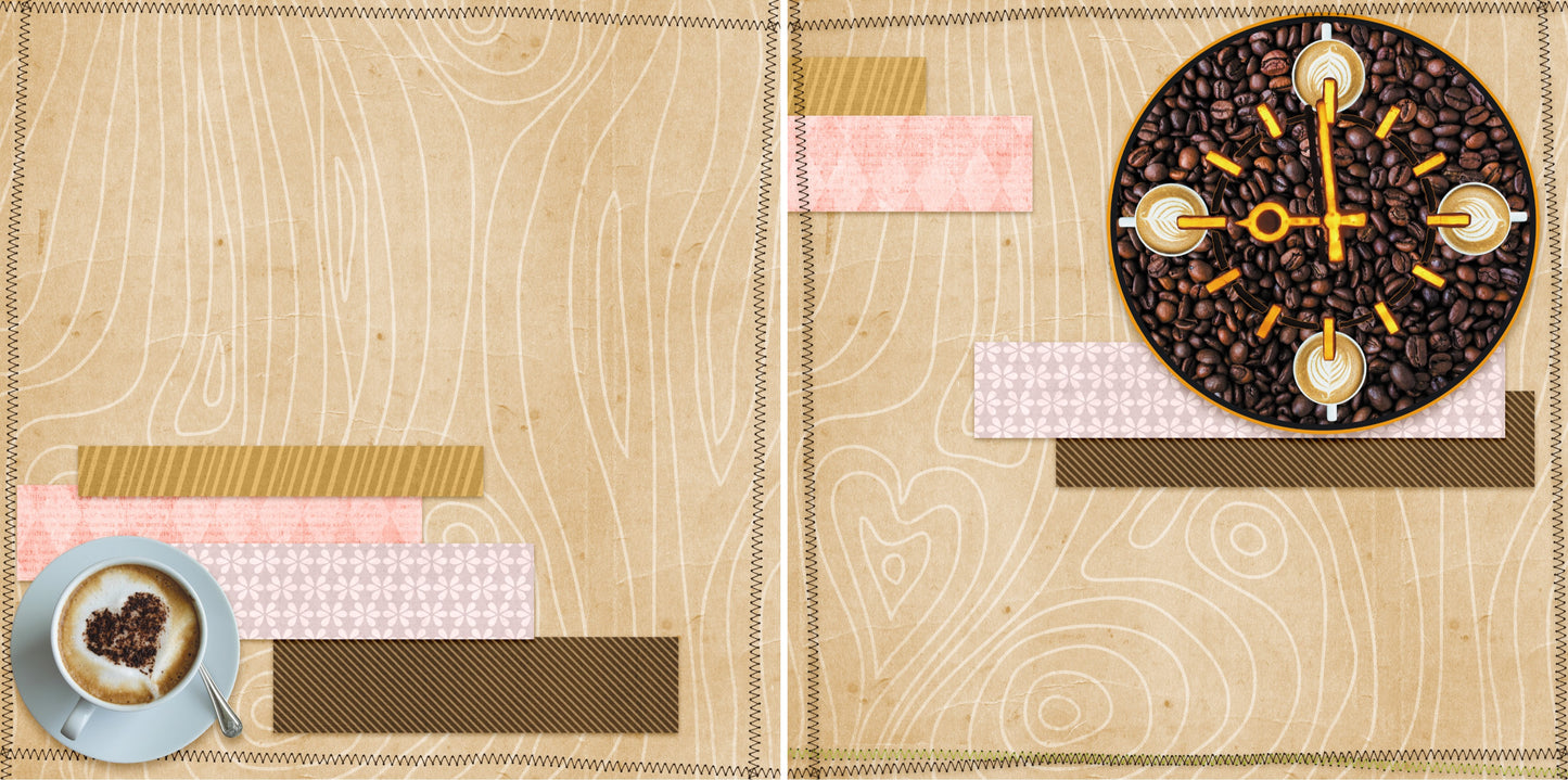 Time for Coffee NPM - 3843 - EZscrapbooks Scrapbook Layouts coffee, Foods