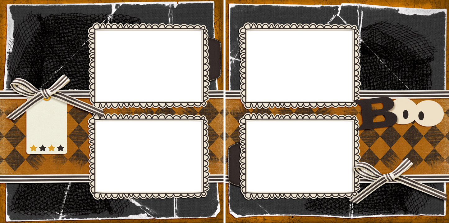 Boo - Digital Scrapbook Pages - INSTANT DOWNLOAD - 2019 - EZscrapbooks Scrapbook Layouts Halloween
