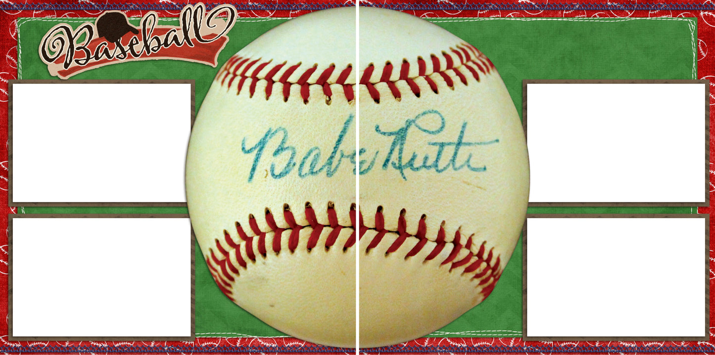 Babe Ruth - Digital Scrapbook Pages - INSTANT DOWNLOAD - EZscrapbooks Scrapbook Layouts Sports