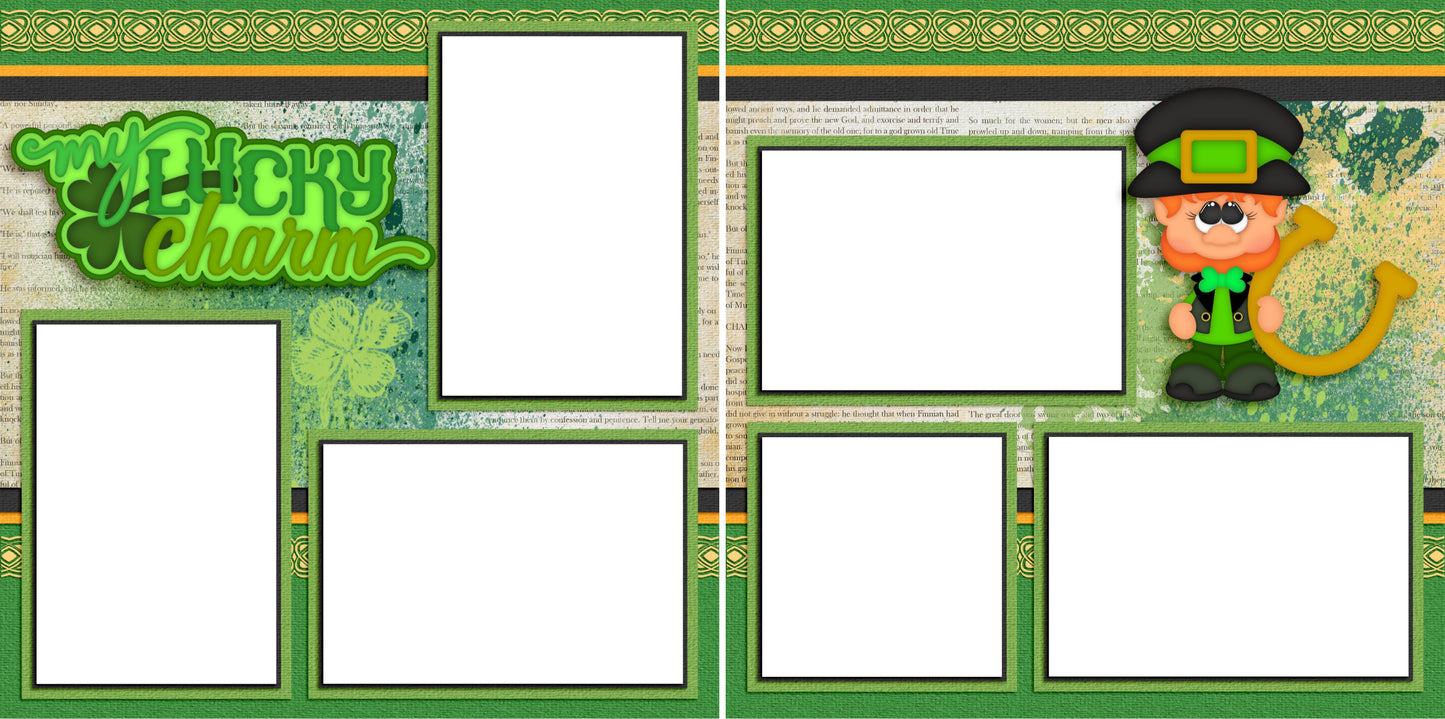 My Lucky Charm - Digital Scrapbook Pages - INSTANT DOWNLOAD - 2019 - EZscrapbooks Scrapbook Layouts St Patrick's Day